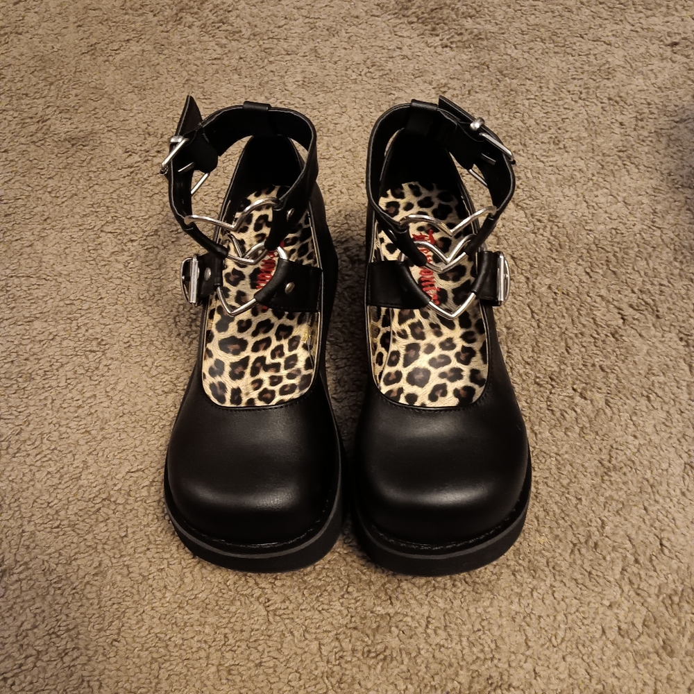 Demonia Vegan leather strap shoes